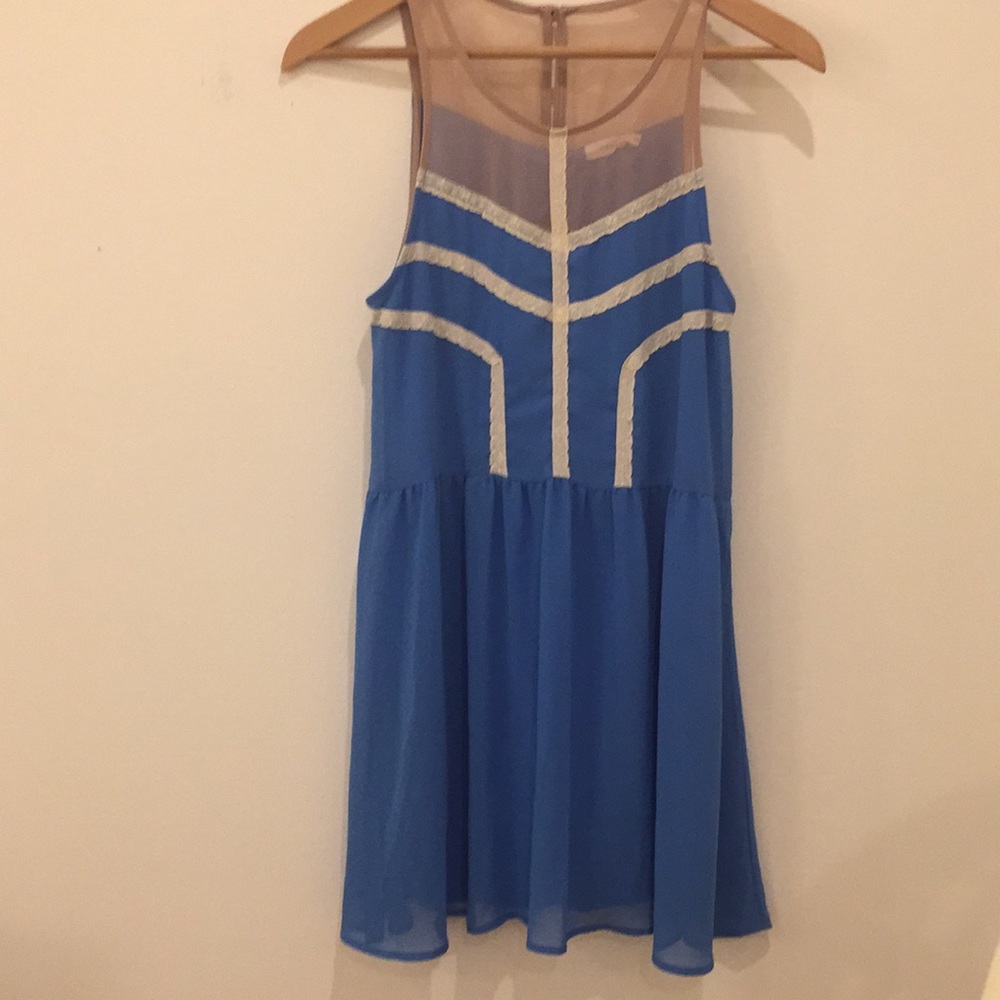 blue lace dress
